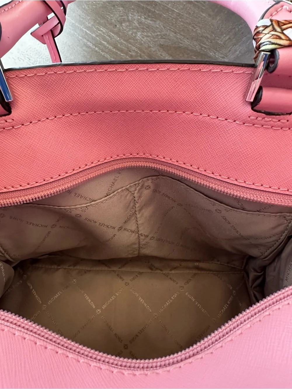 Michael Kors Pink Saffiano Leather East-West Satchel
